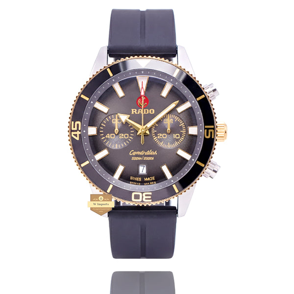 LATEST CHRONOGRAPH COLLECTION SILVER WITH BROWN DAIL & LEATHER STRAP WATCH