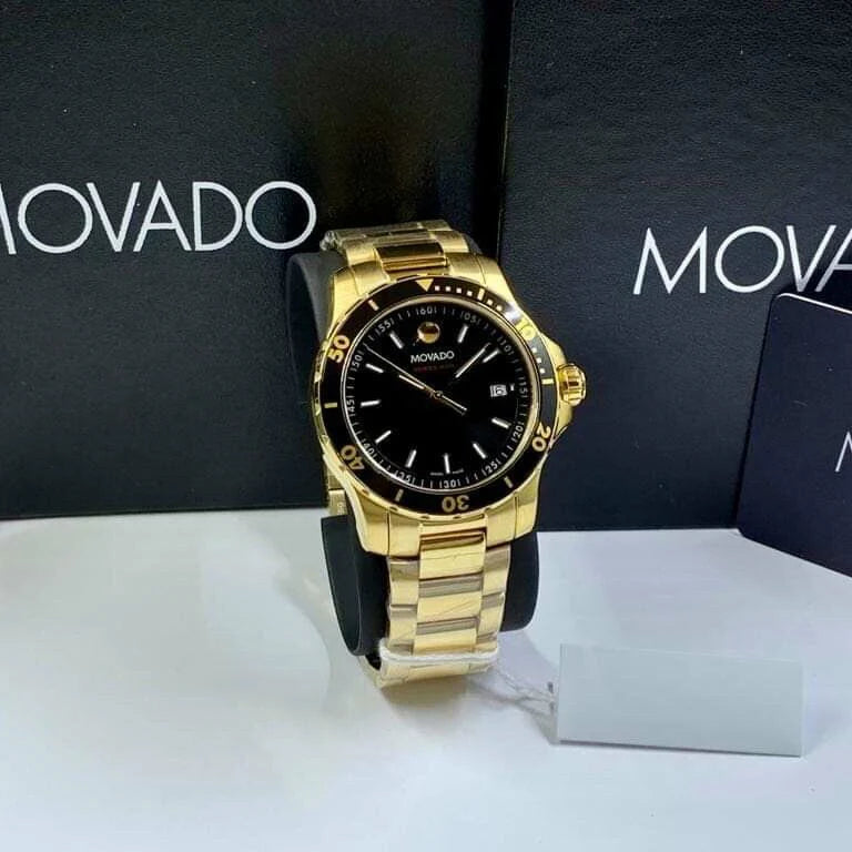 Movado Men’s Swiss Made Quartz Stainless Steel Black Dial 40mm Watch 2600145