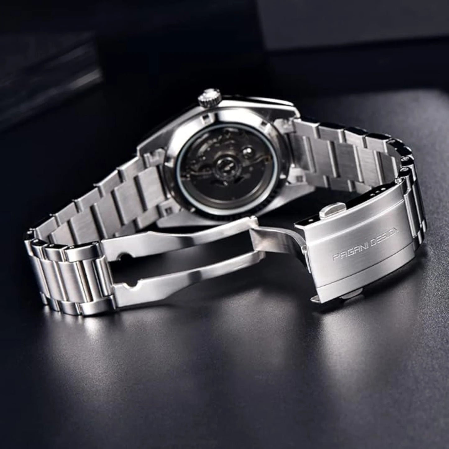 PAGANI DESIGN MEN'S WATCH AUTOMATIC NH35A STAINLESS STEEL BLACK DAIL WATCH SKU-PD-1716