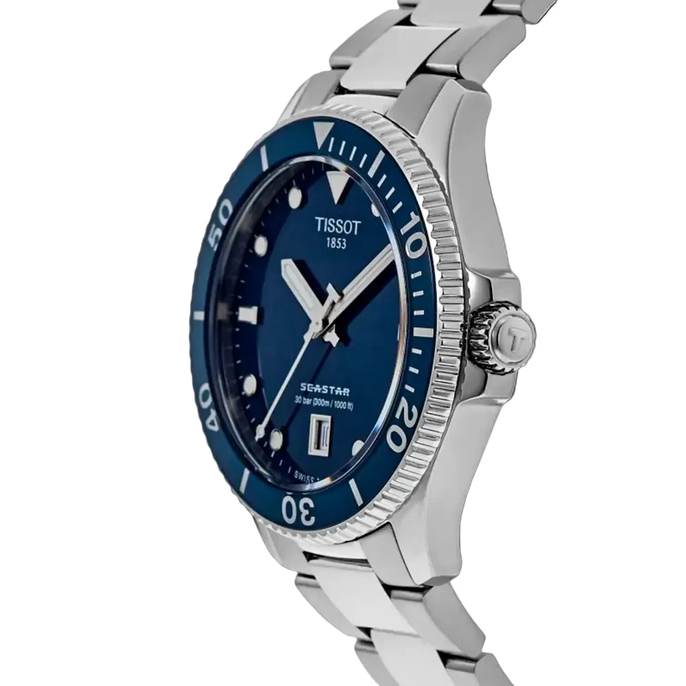 TISSOT Men’s Swiss Made Quartz Silver Stainless Steel Blue Dial 40mm Watch T120.410.11.041.00 ₨144,900