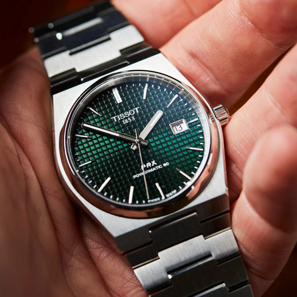 TISSOT PRX Men’s Swiss Made Powermatic Silver Stainless Steel Green Dial 40mm Watch T137.407.11.091.00