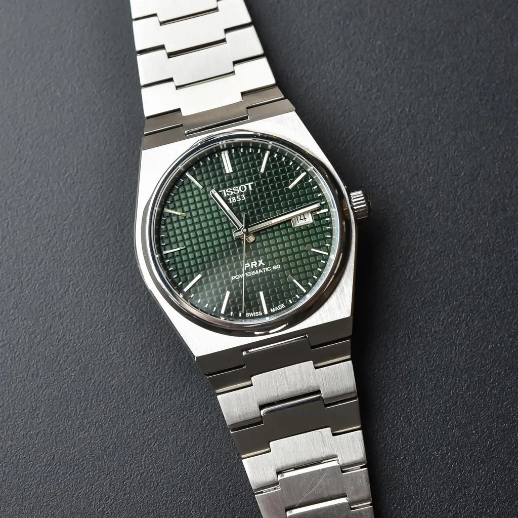 TISSOT PRX Men’s Swiss Made Powermatic Silver Stainless Steel Green Dial 40mm Watch T137.407.11.091.00