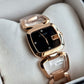 Gucci Women’s Quartz Swiss Made Rose Gold Stainless Steel Black Dial 31mm Watch YA125409