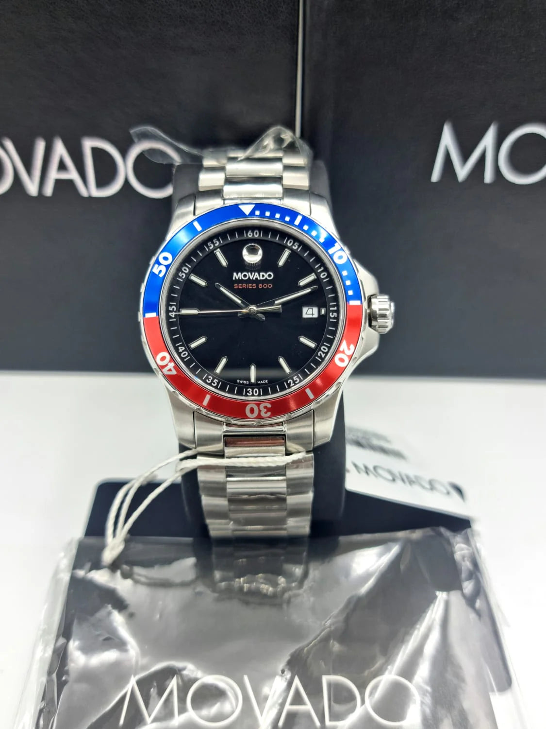 Movado Men’s Quartz Swiss Made Stainless Steel Black Dial 40mm Watch 2600152
