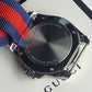 Gucci Men’s Swiss Made Quartz Nylon Strap Black Dial 45mm Watch YA136210