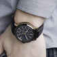 Gucci Men’s Swiss Made Quartz Leather Strap Black Dial 44mm Watch YA101203