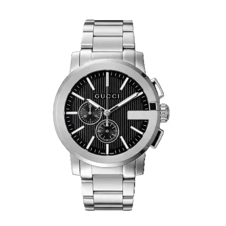 Gucci Men’s Swiss Made Quartz Stainless Steel Silver Dial 44mm Watch YA101204