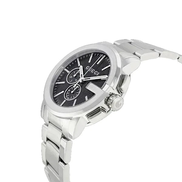 Gucci Men’s Swiss Made Quartz Stainless Steel Silver Dial 44mm Watch YA101204