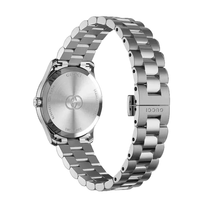 Gucci Women’s Quartz Swiss Made Silver Stainless Steel Silver Stoned Dial 29mm Watch YA1265063