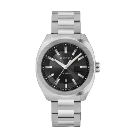 Gucci Men’s Swiss Made Quartz Stainless Steel Black Dial 40mm Watch YA142301
