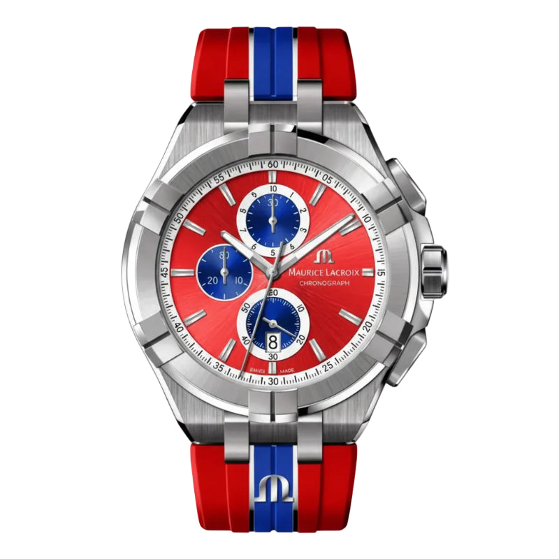 Maurice Lacroix Men’s Quartz Swiss Made Multi Color Silicone Strap Multi Color Dial 44mm Watch AI1018-SS001-530-6