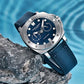 PAGANI DESIGN MEN'S SILVER STAINLESS STEEL BLUE DAIL BLUE NYLON STRAP AUTOMATIC MOVEMENT SKU-PD1767