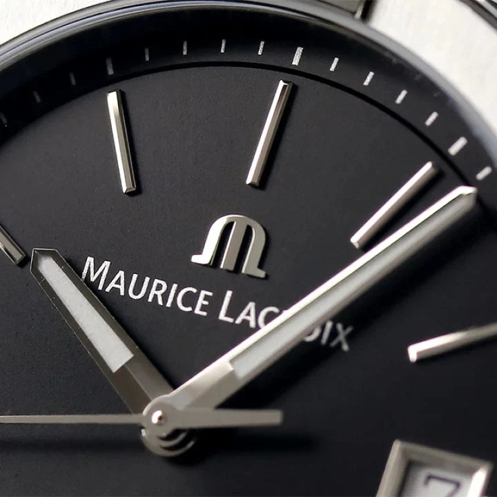 Maurice Lacroix Men’s Quartz Swiss Made Silver Stainless Steel Black Dial 40mm Watch AI1108-SS002-330-1