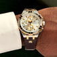 Maurice Lacroix Men’s Quartz Swiss Made Brown Leather Strap Silver Dial 44mm Watch AI1018-PVY11-132-1