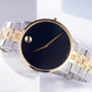 Movado Men’s Swiss Made Quartz Two Tone Yellow Gold Stainless Steel Black Dial 40mm Watch 0607200