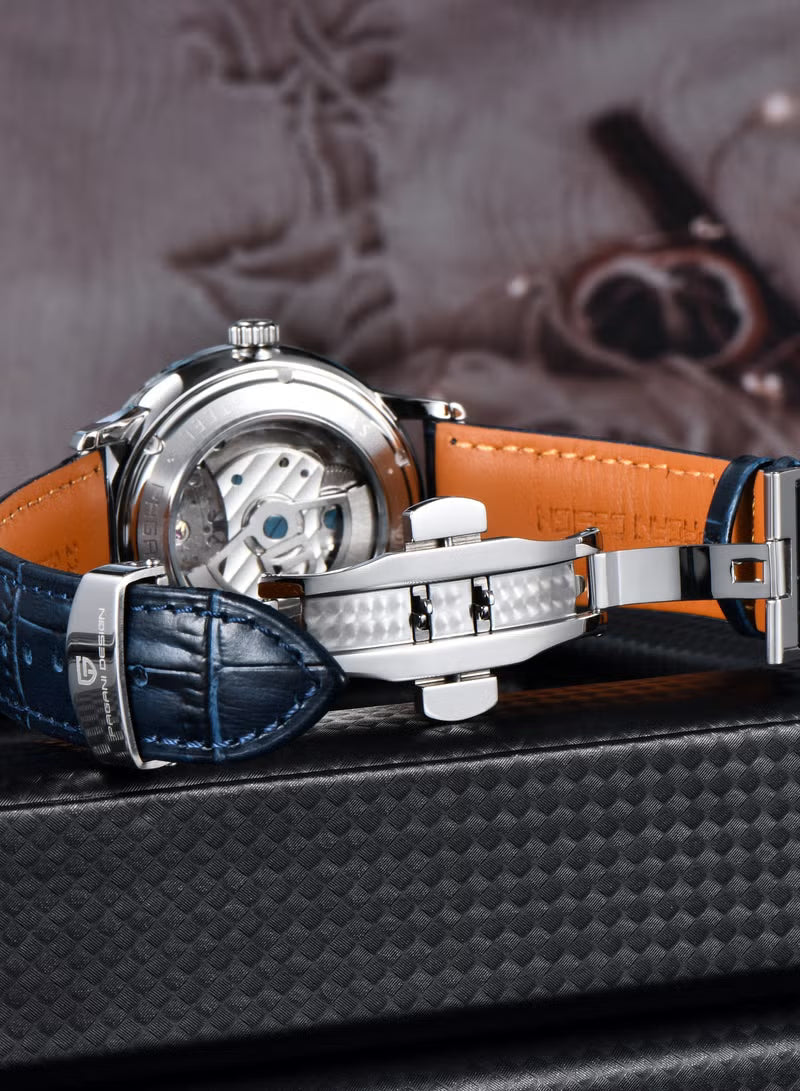 PAGANI DESIGN MEN'S WATCH STAINLESS STEEL CASE BLUE AUTOMATIC BLUE DAIL WATCH SKU-1796