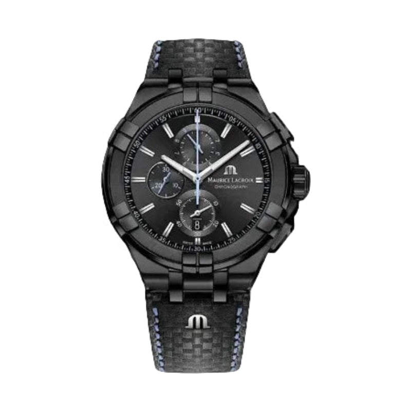 Maurice Lacroix Men’s Quartz Swiss Made Multi Color Silicone Strap Silver Dial 44mm Watch