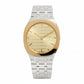 Gucci Women’s Swiss Made Quartz Silver Stainless Steel Gold Dial 34mm Watch YA163403