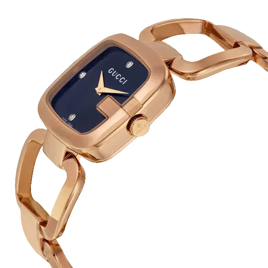 Gucci Women’s Quartz Swiss Made Rose Gold Stainless Steel Black Dial 31mm Watch YA125409