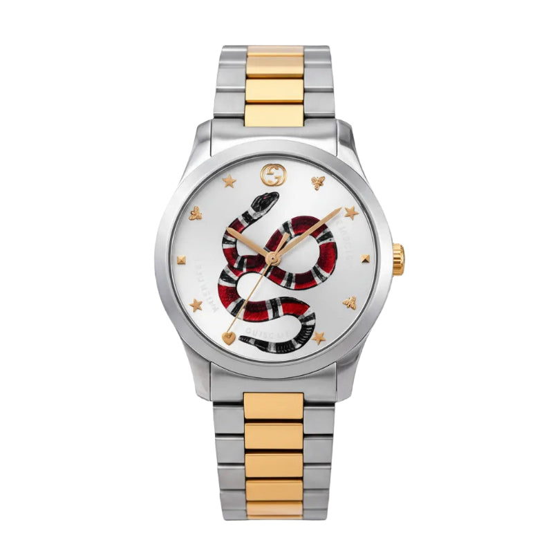 Gucci Unisex Swiss Made Quartz Stainless Steel Silver Dial 38mm Watch YA1264075