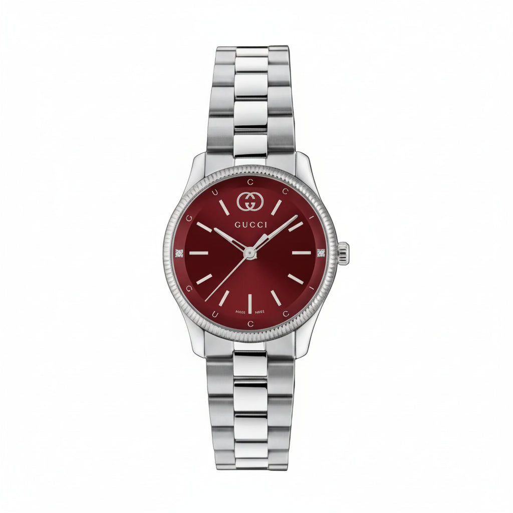 Gucci Women’s Swiss Made Quartz Stainless Steel Red Dail 29mm Watch YA1265069