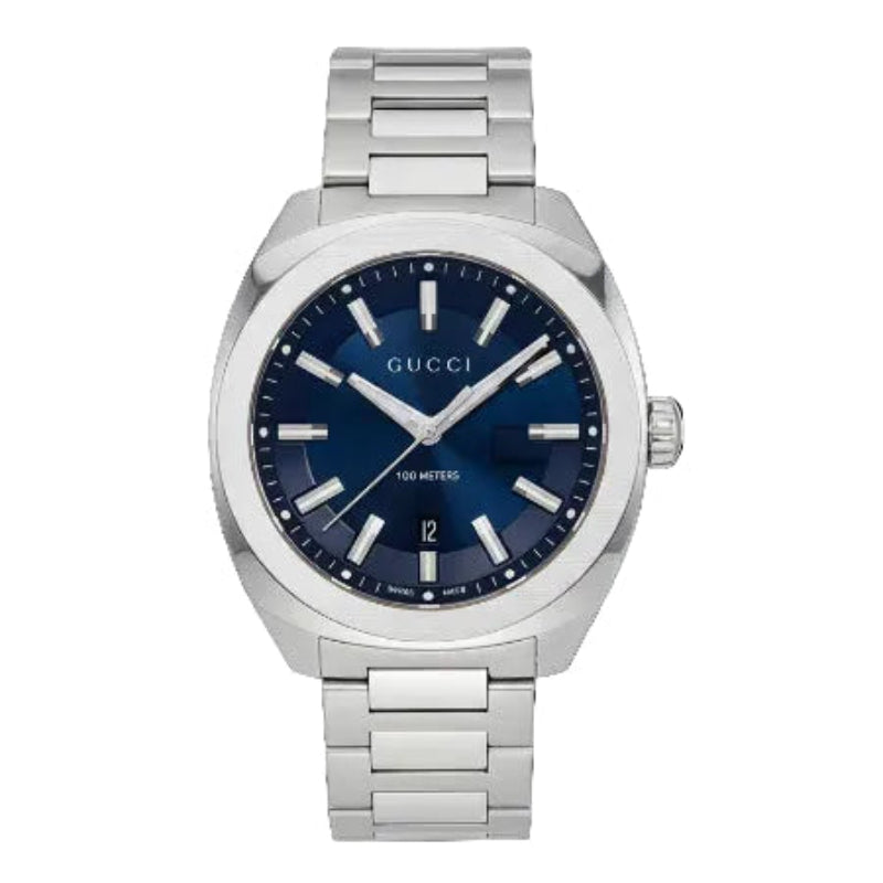 Gucci Men’s Swiss Made Quartz Stainless Steel Blue Dial 41mm Watch YA142303