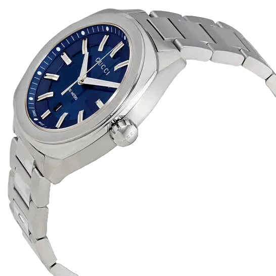 Gucci Men’s Swiss Made Quartz Stainless Steel Blue Dial 41mm Watch YA142303