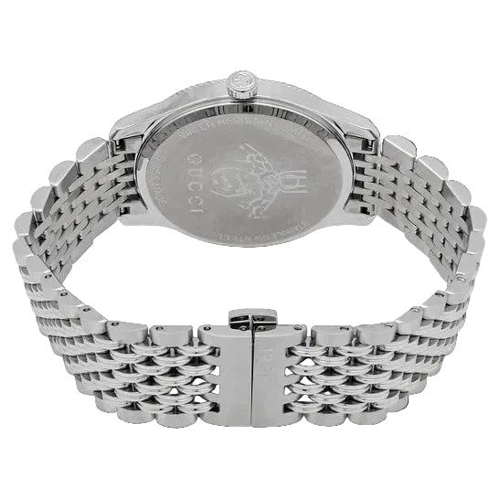 Gucci Men’s Swiss Made Quartz Silver Stainless Steel Silver Dial 36mm Watch YA1264153