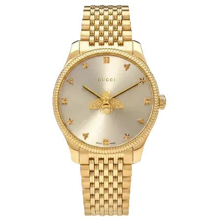 Gucci Men’s Swiss Made Quartz Stainless Steel Silver Dial 36mm Watch YA1264155