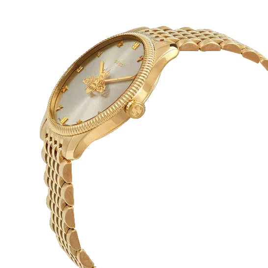 Gucci Men’s Swiss Made Quartz Stainless Steel Silver Dial 36mm Watch YA1264155