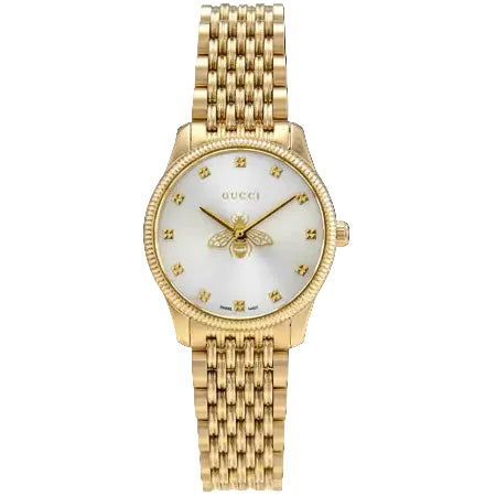 Gucci Women’s Quartz Stainless Steel Swiss Made Silver Dial 29mm Watch YA1265021