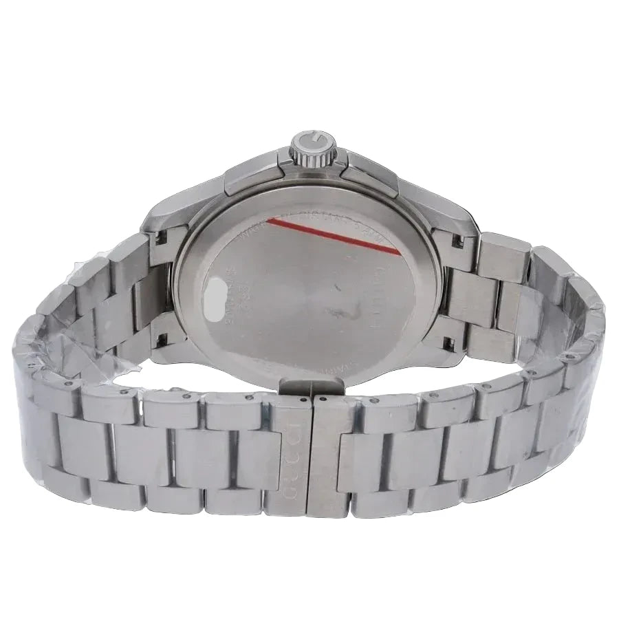 Gucci Men’s Swiss Made Quartz Silver Stainless Steel Black Dial 44mm Watch YA126267