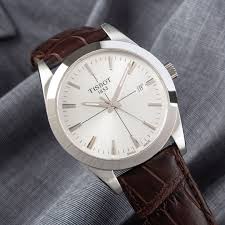 TISSOT Men’s Swiss Made Quartz Brown Leather Strap Silver Dial 40mm Watch T127.410.16.031.01