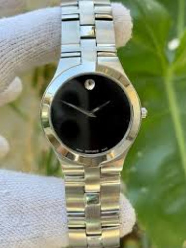 Movado Men’s Quartz Swiss Made Stainless Steel Black Dial 40mm Watch 0607442