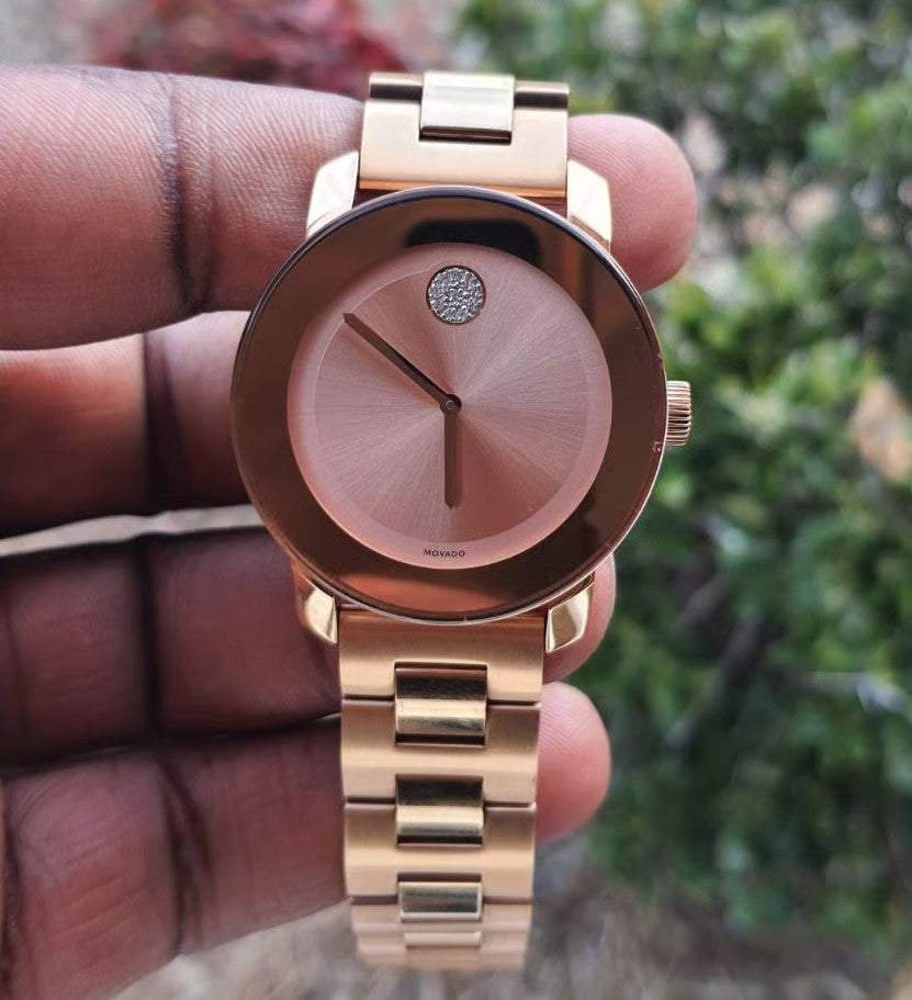 Movado Women’s Swiss Made Quartz Rose Gold Stainless Steel Rose Gold Dial 36mm Watch 3600086