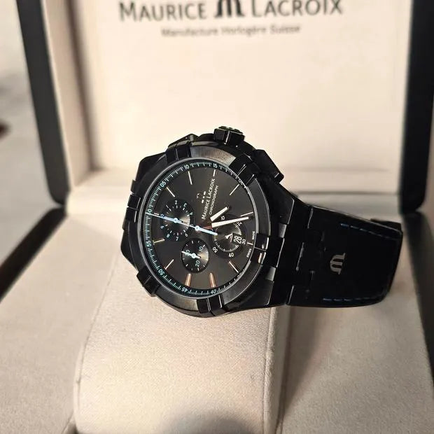 Maurice Lacroix Men’s Quartz Swiss Made Multi Color Silicone Strap Silver Dial 44mm Watch