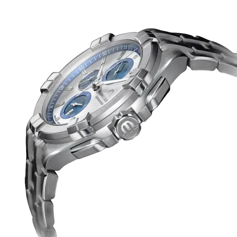 Maurice Lacroix Men’s Quartz Swiss Made Silver Stainless Steel Silver Dial 44mm Watch AI1018-SS002-131-1