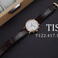 TISSOT Men’s Quartz Swiss Made Brown Leather Strap Silver Dial 41mm Watch T122.417.36.033.00
