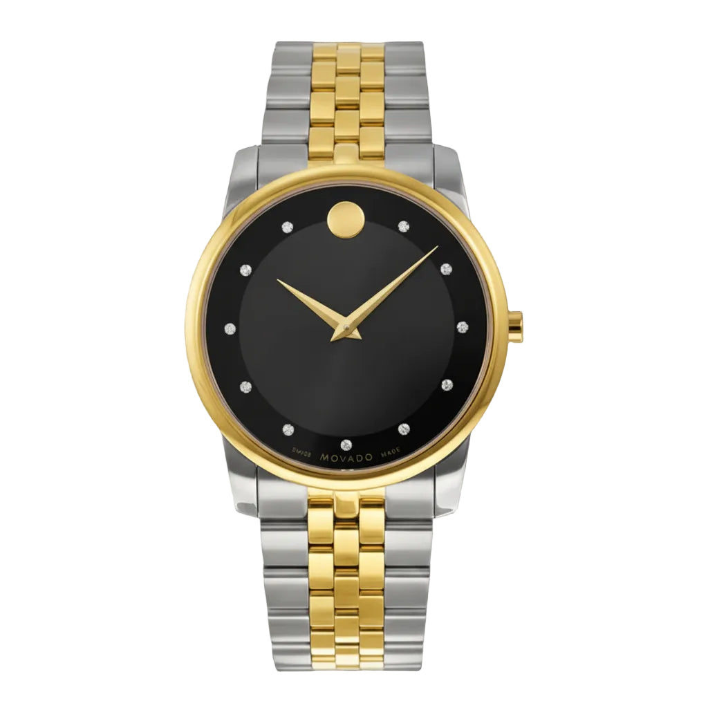 MOVADO Men’s Swiss Made Quartz Stainless Steel Black Dial 40mm Watch 0606879