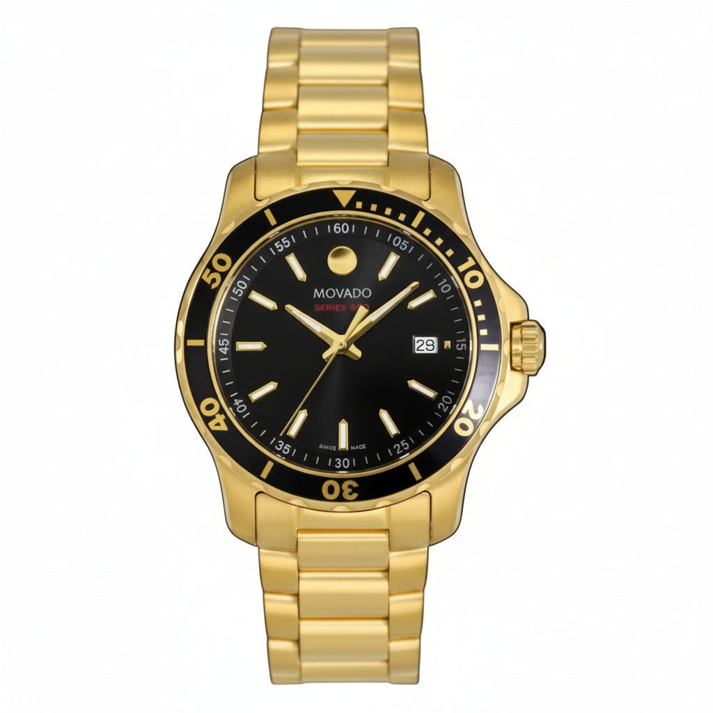 Movado Men’s Swiss Made Quartz Stainless Steel Black Dial 40mm Watch 2600145