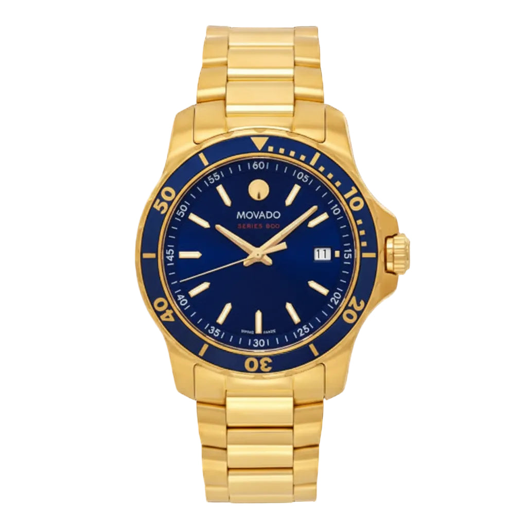 Movado Men’s Quartz Swiss Made Stainless Steel Blue Dial 40mm Watch 2600144