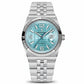 PAGANI DESIGN MEN'S NEW MODEL 2025 SILVER STAINLESS STEEL WITH ICE BLUE DAIL CHAIN WATCH AUTOMATIC SKU-YS027