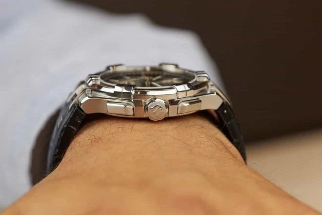Maurice Lacroix Men’s Quartz Swiss Made BlackLeather Strap Black Dial 44mm Watch AI1018-SS001-330-1