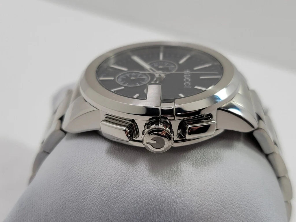 Gucci Men’s Swiss Made Quartz Stainless Steel Silver Dial 44mm Watch YA101204