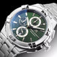 Maurice Lacroix Men’s Quartz Swiss Made Silver Stainless Steel Green Dial 44mm Watch AI1018-SS002-630-1