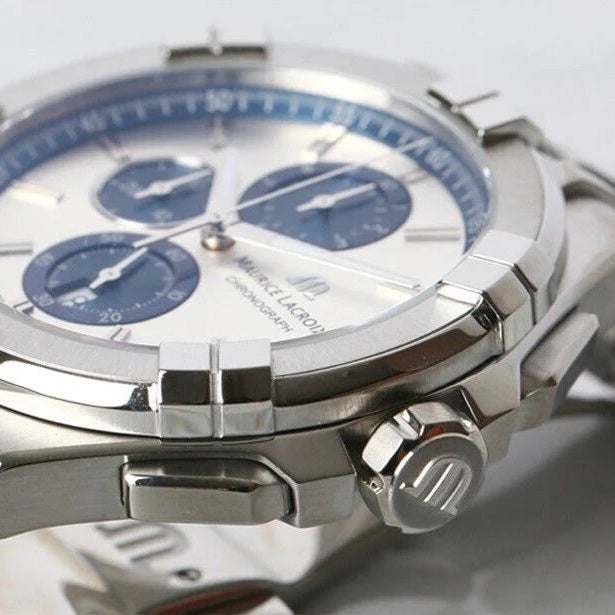 Maurice Lacroix Men’s Quartz Swiss Made Silver Stainless Steel Silver Dial 44mm Watch AI1018-SS002-131-1