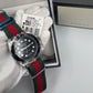 Gucci Men’s Swiss Made Quartz Nylon Strap Black Dial 45mm Watch YA136209
