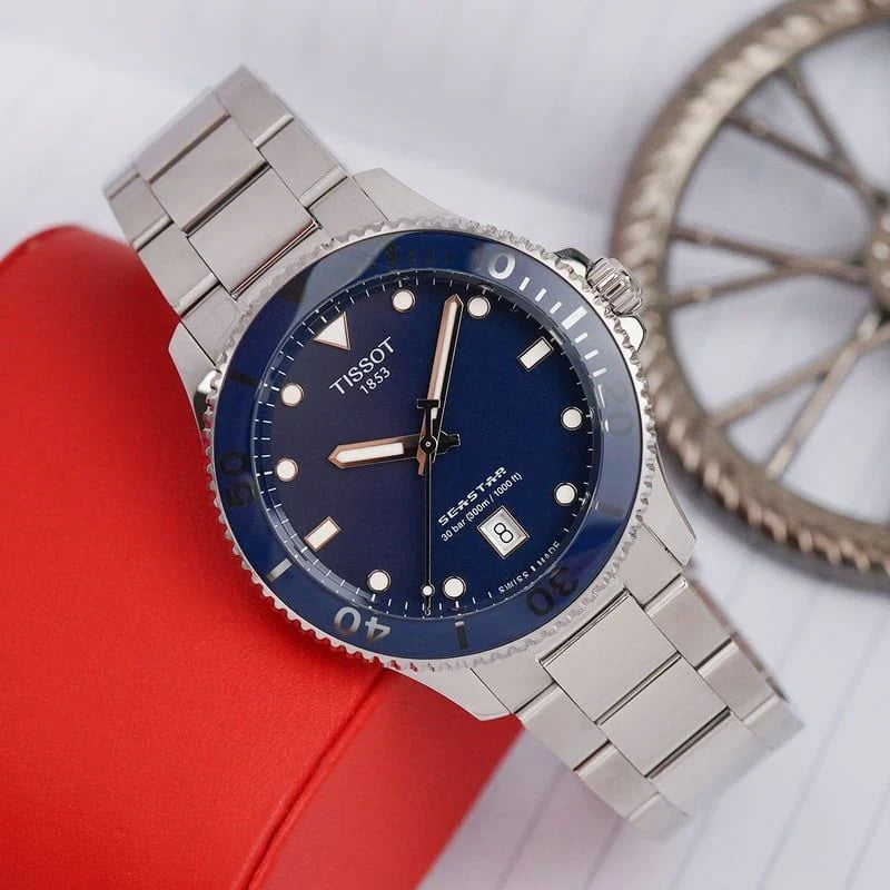 TISSOT Men’s Swiss Made Quartz Silver Stainless Steel Blue Dial 40mm Watch T120.410.11.041.00 ₨144,900