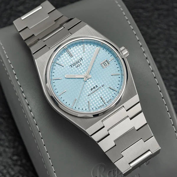 TISSOT PRX Men’s Swiss Made Powermatic Silver Stainless Steel Ice Blue Dial 40mm Watch T137.407.11.351.00