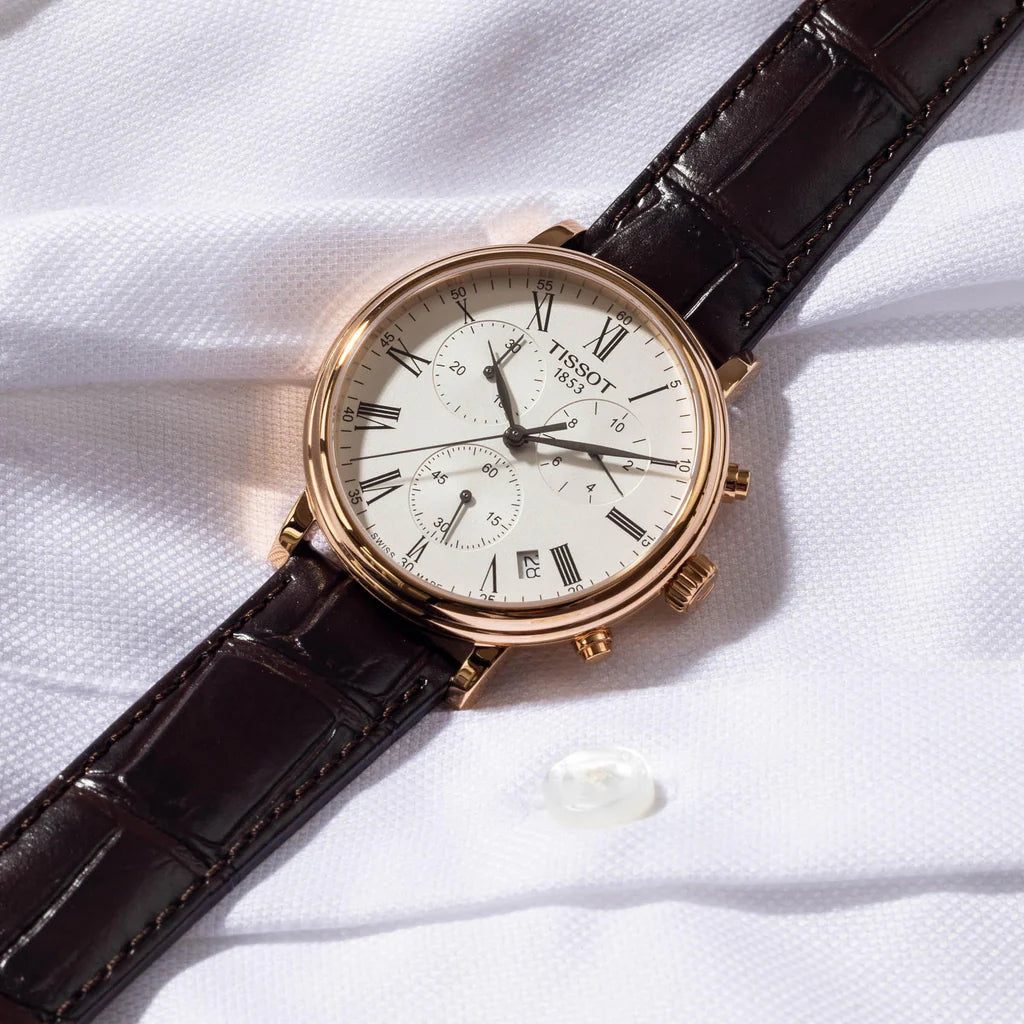 TISSOT Men’s Quartz Swiss Made Brown Leather Strap Silver Dial 41mm Watch T122.417.36.033.00